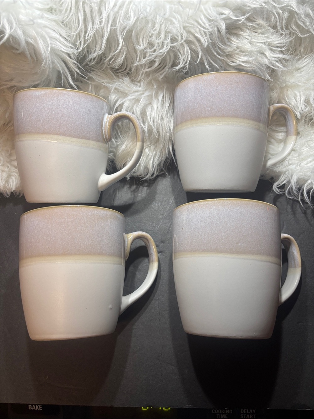 Royal Norfolk Stoneware Minimalist Chic Coffee Mugs Set of 4 New